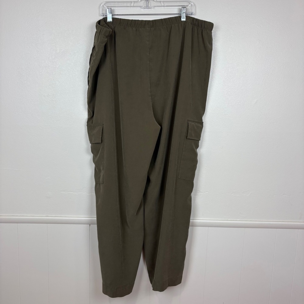 Old Navy Extra High-Waisted Drapey Cargo Super Wide-Leg Pants Sz XXL Olive Green - Picture 13 of 16